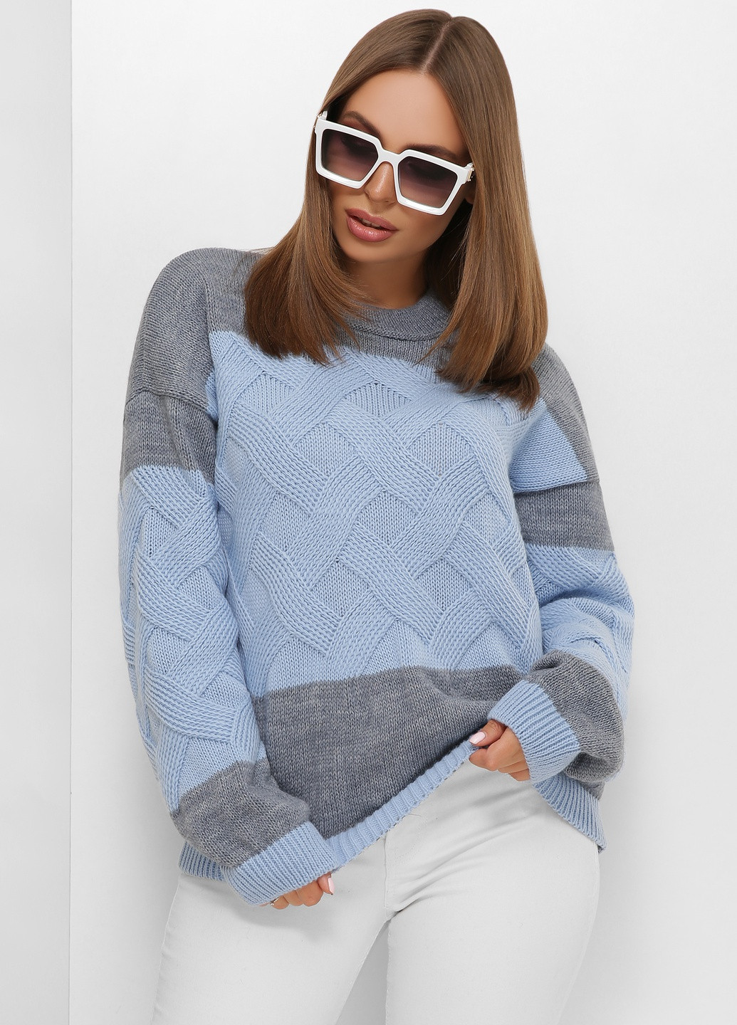 Голубой демисезонный свитер MSM
