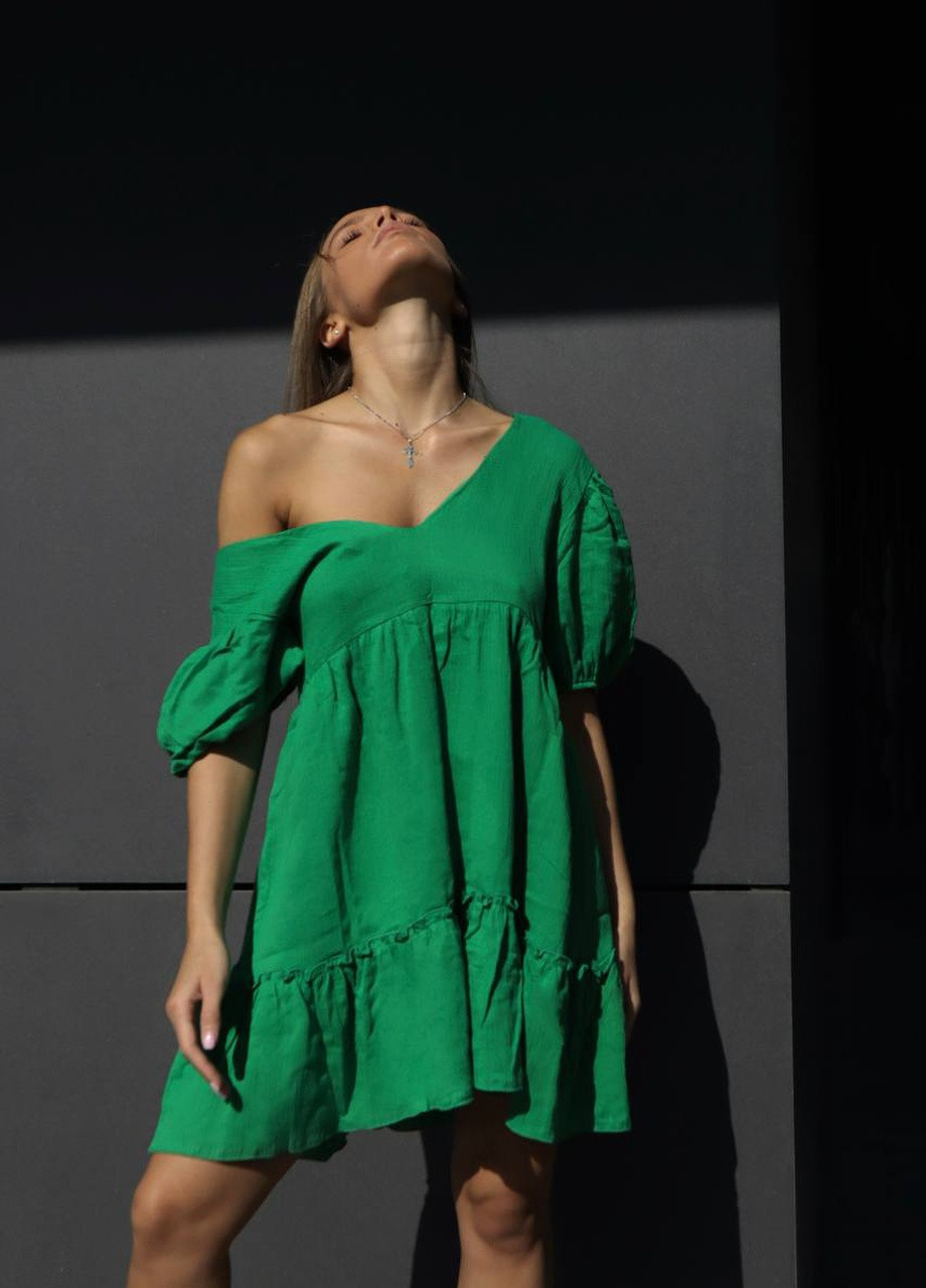 Зеленое повседневный платье Liton однотонное