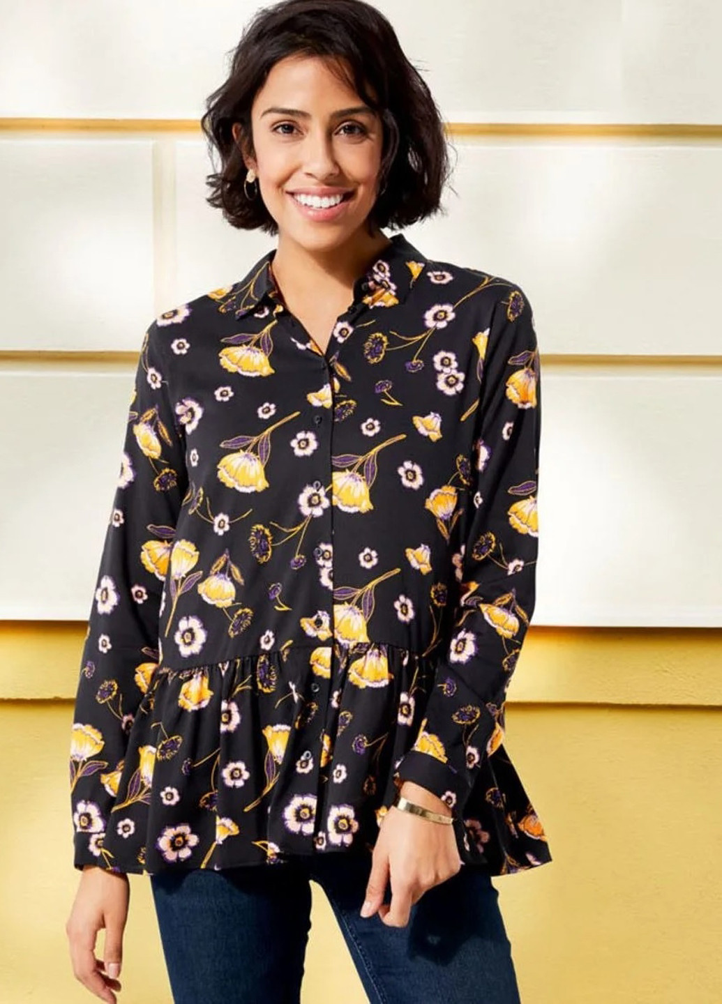 Чёрная блуза с баской Esmara