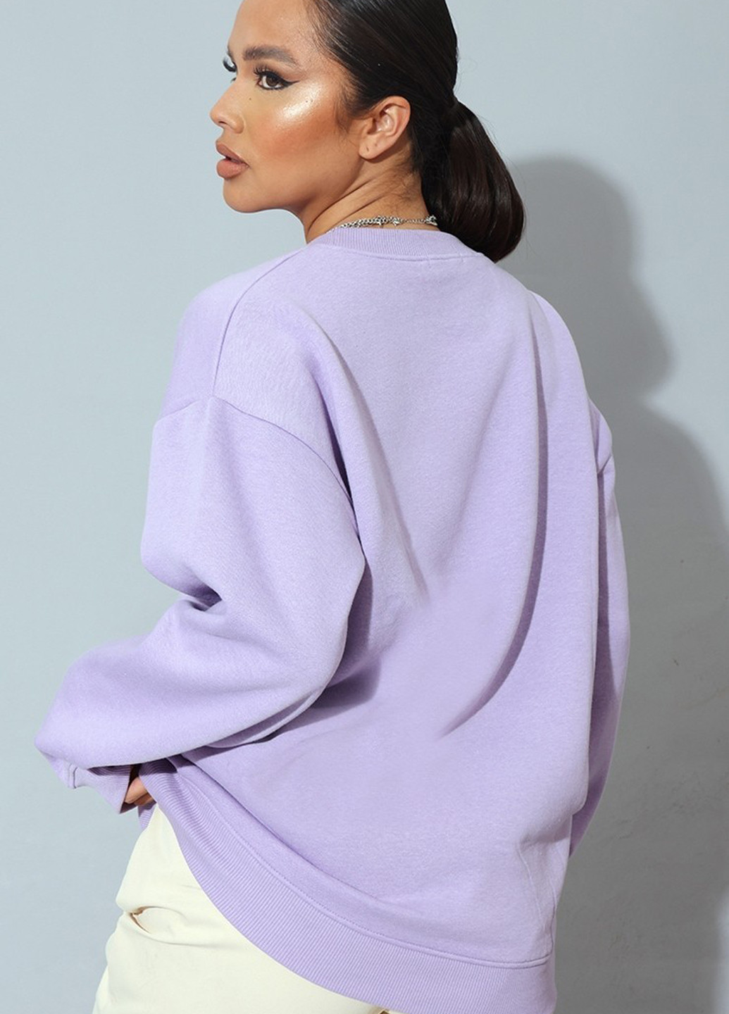 Світло-фіолетовий світшот PrettyLittleThing однотонний без декору (308792200)