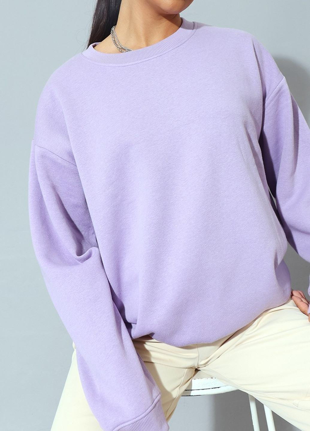 Світло-фіолетовий світшот PrettyLittleThing однотонний без декору (308792200)