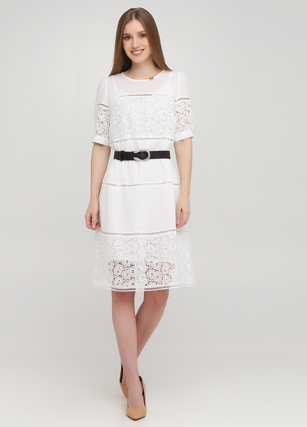 Білий кежуал плаття, сукня White однотонна