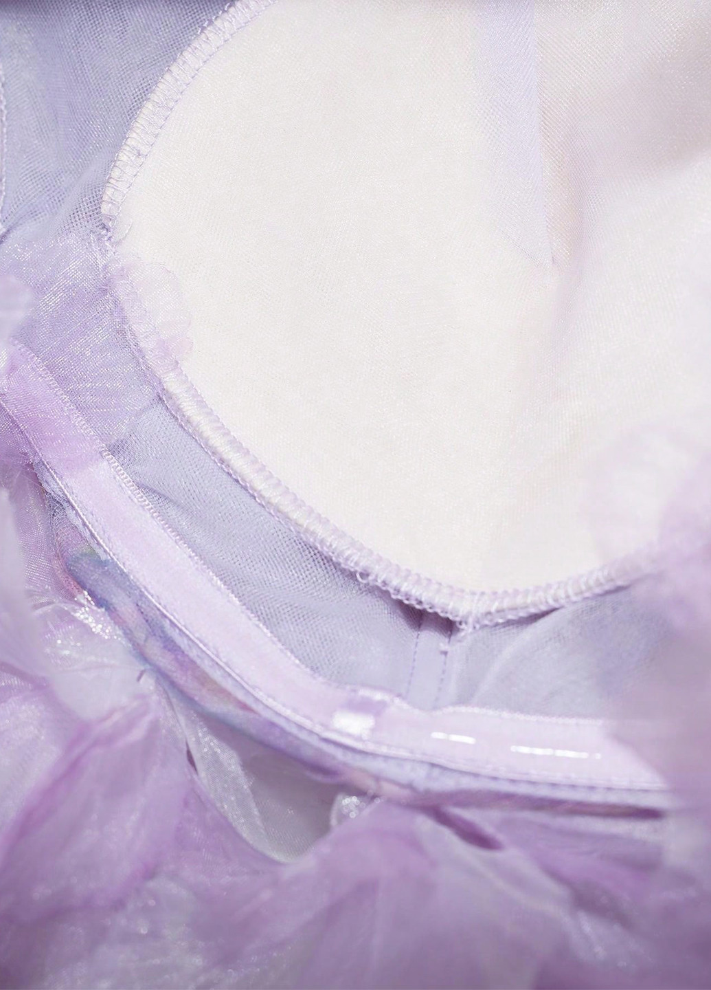 Светло-фиолетовое праздничный, вечернее платье клеш, с открытой спиной, с открытыми плечами SHEIN с абстрактным узором