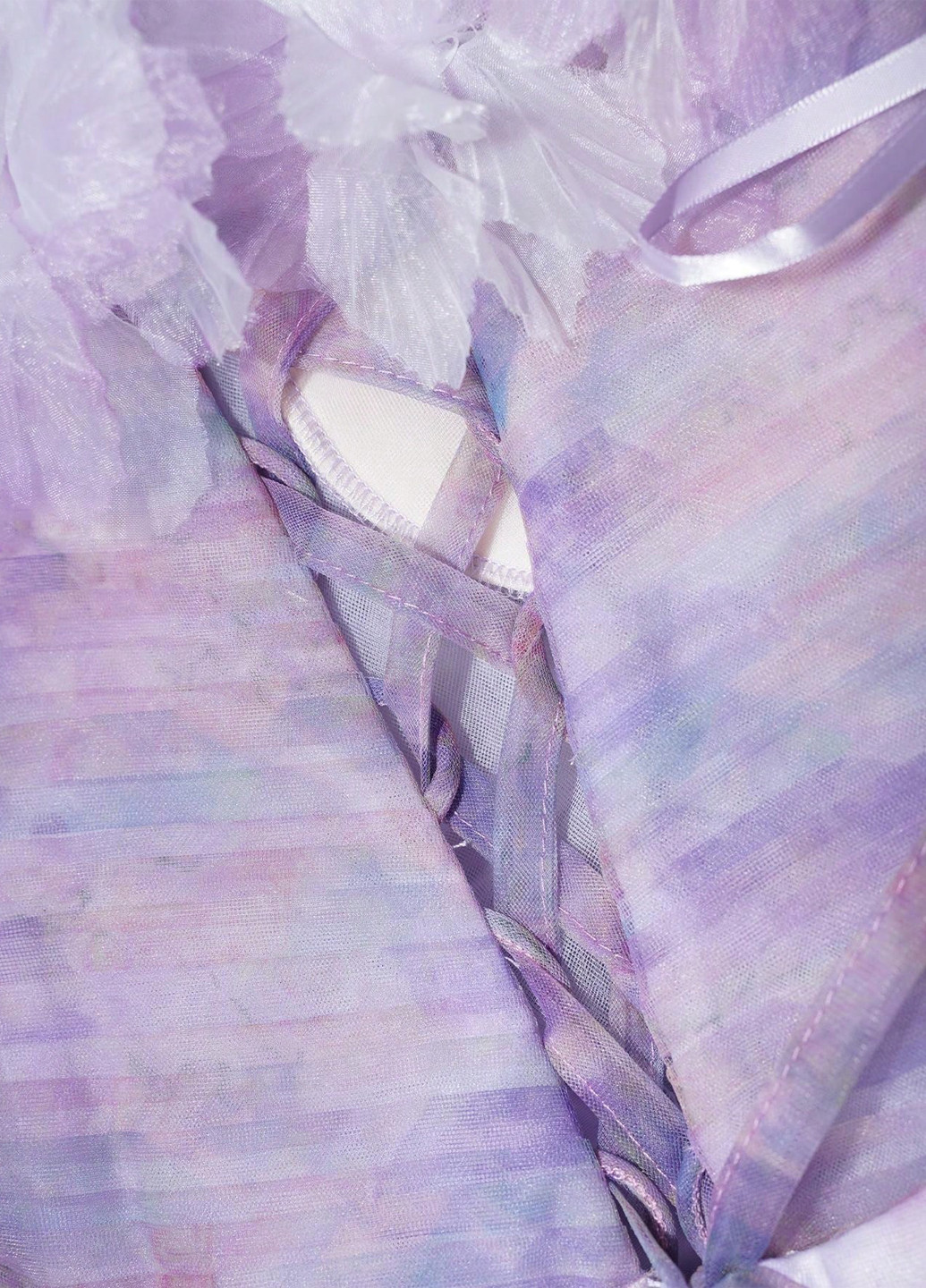 Светло-фиолетовое праздничный, вечернее платье клеш, с открытой спиной, с открытыми плечами SHEIN с абстрактным узором