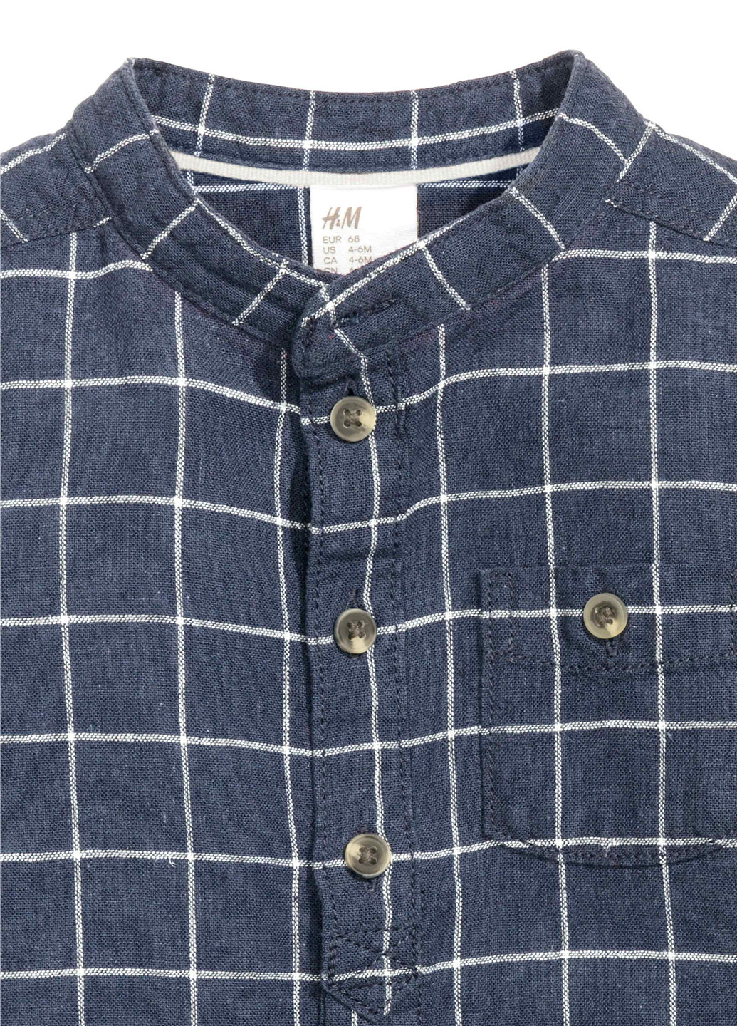 Серо-синяя кэжуал рубашка в клетку H&M
