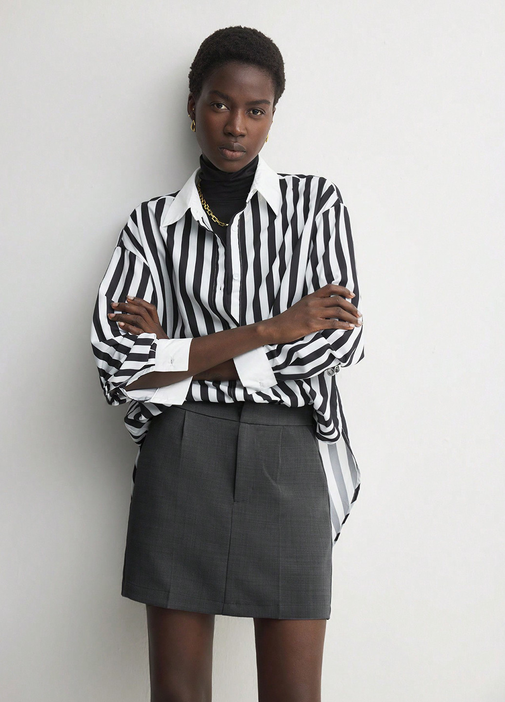 Темно-серая кэжуал меланж юбка SHEIN карандаш