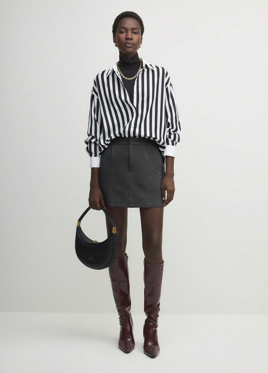 Темно-серая кэжуал меланж юбка SHEIN карандаш