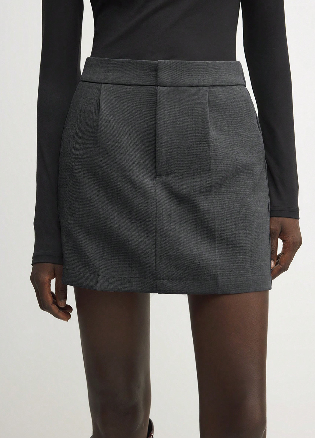 Темно-серая кэжуал меланж юбка SHEIN карандаш