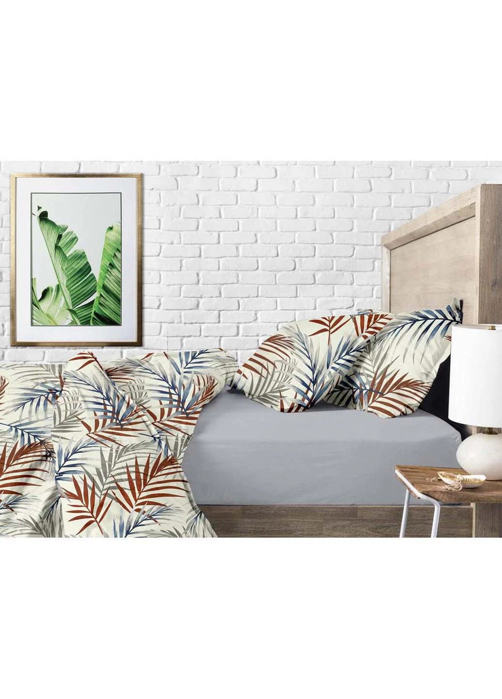 Подростковый комплект на резинке BEIGE FOLIAGE CS1 Ранфорс 155х215 см Cosas (256462840)