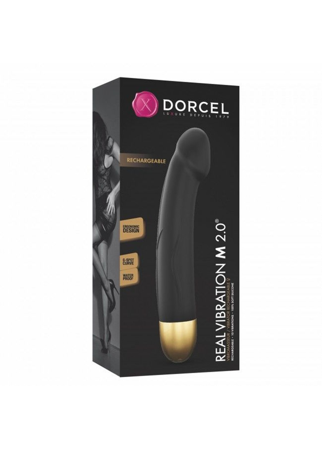Вибратор Real Vibration M Gold 2.0, диам 3,7см, перезаряжаемый, для точки G Dorcel (255073331)