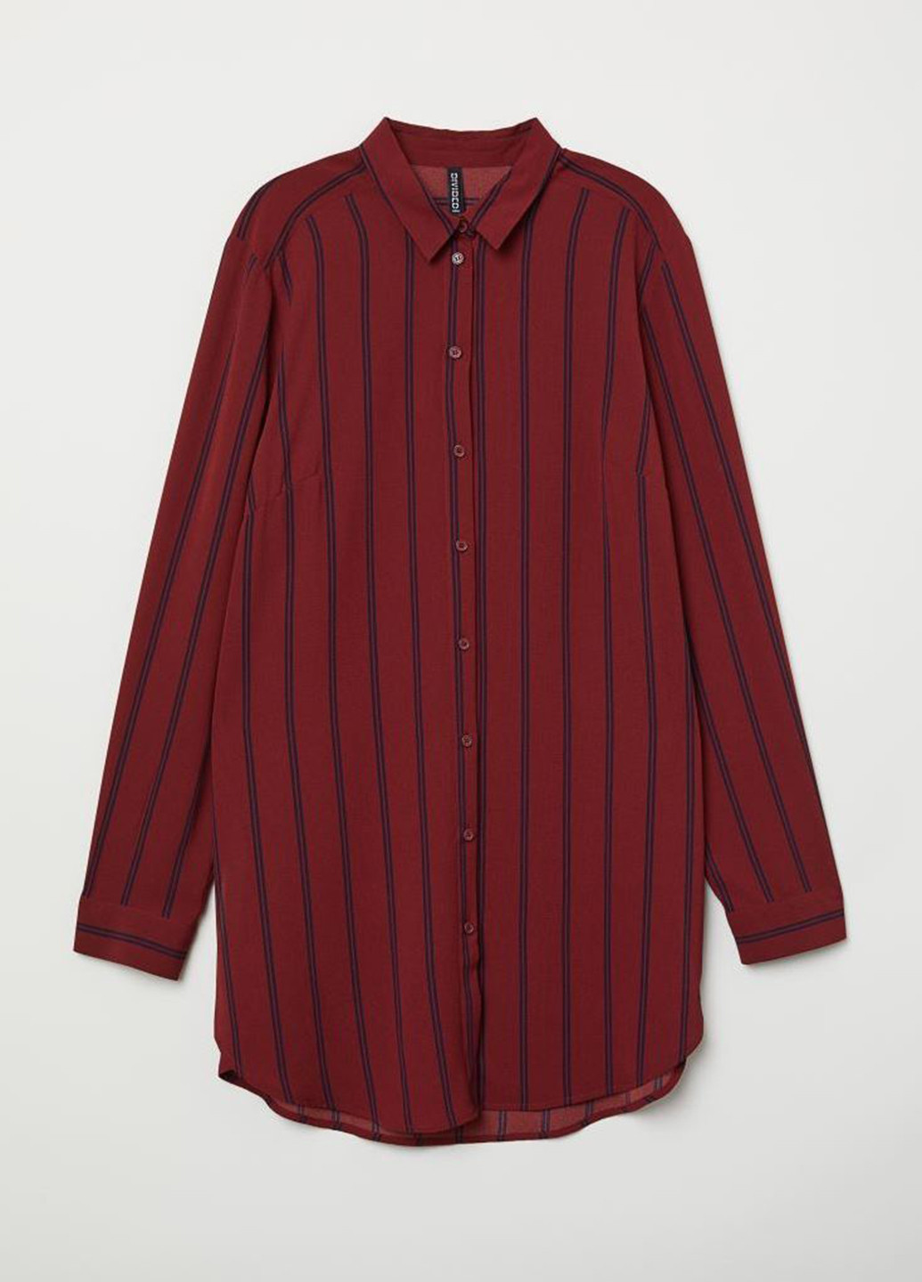 Бордовая кэжуал рубашка в полоску H&M