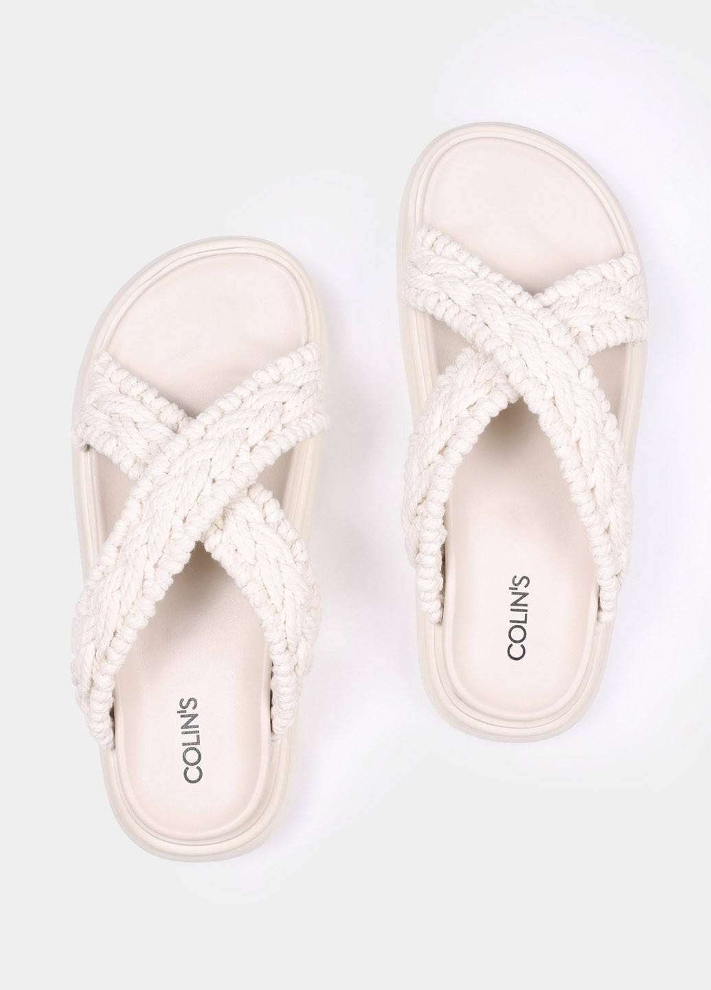 Бежевые шлепанцы Colin's плетение