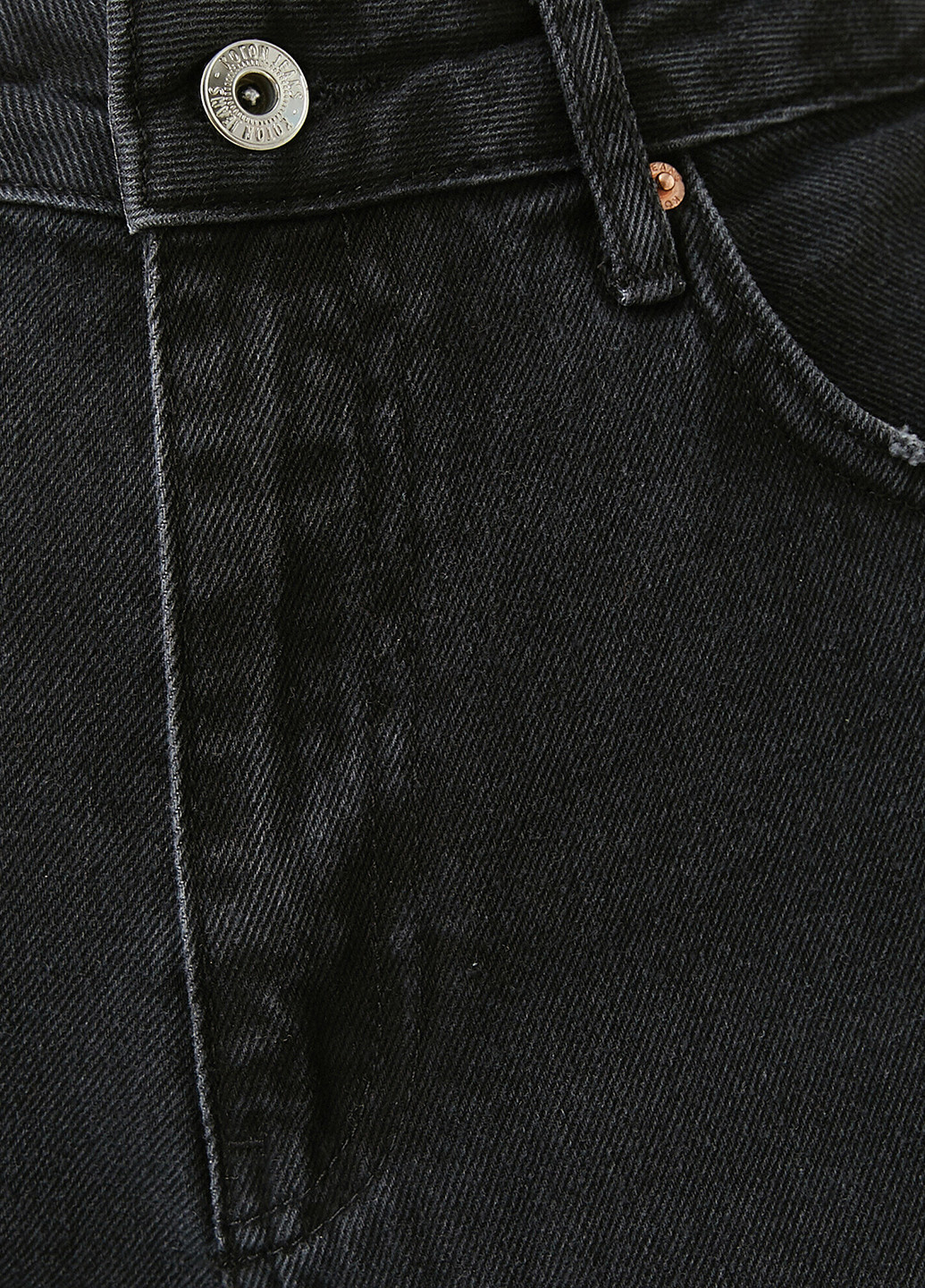 Джинси KOTON прямі, кюлоти однотонні чорні джинсові бавовна