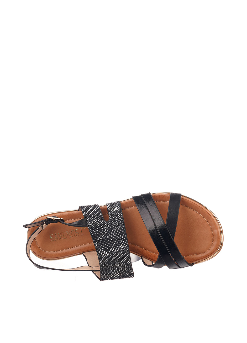 Черные босоножки Kamengsi с ремешком с тиснением