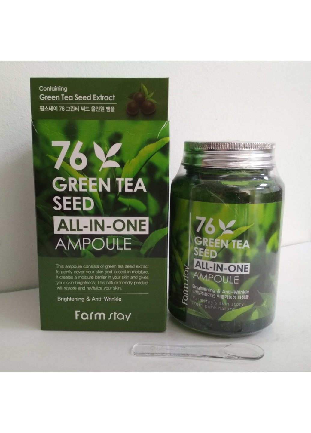 Ампульна сироватка для обличчя 76 Green Tea Seed All-In-One, що омолоджує FarmStay (254844310)