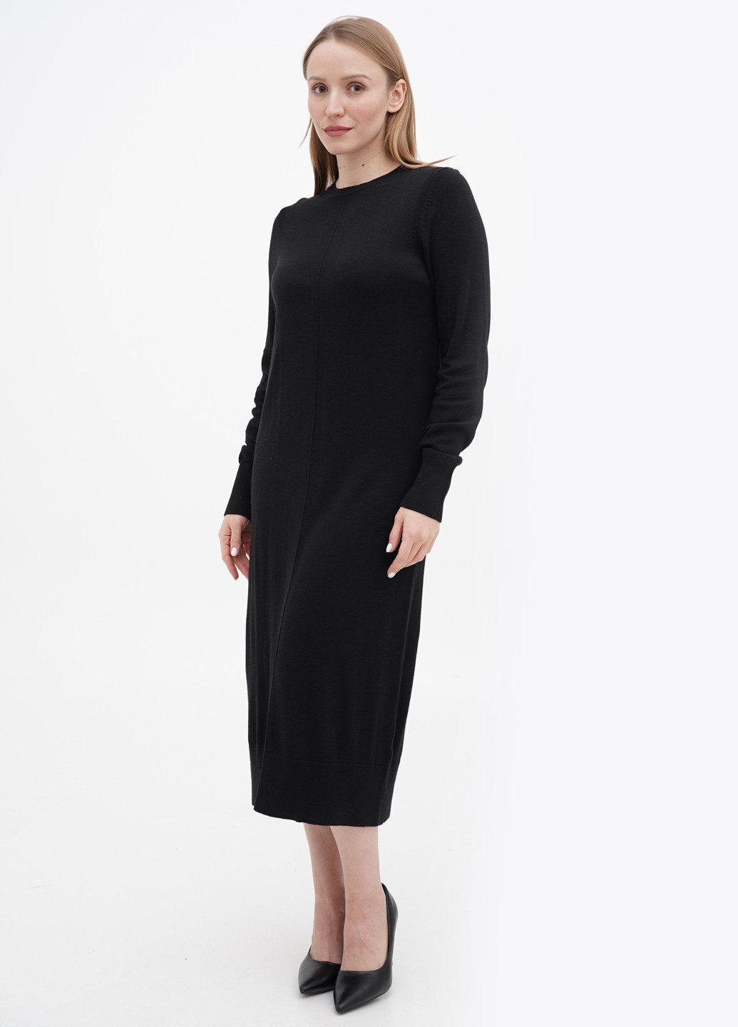 Чорна кежуал сукня сукня светр S.Oliver однотонна