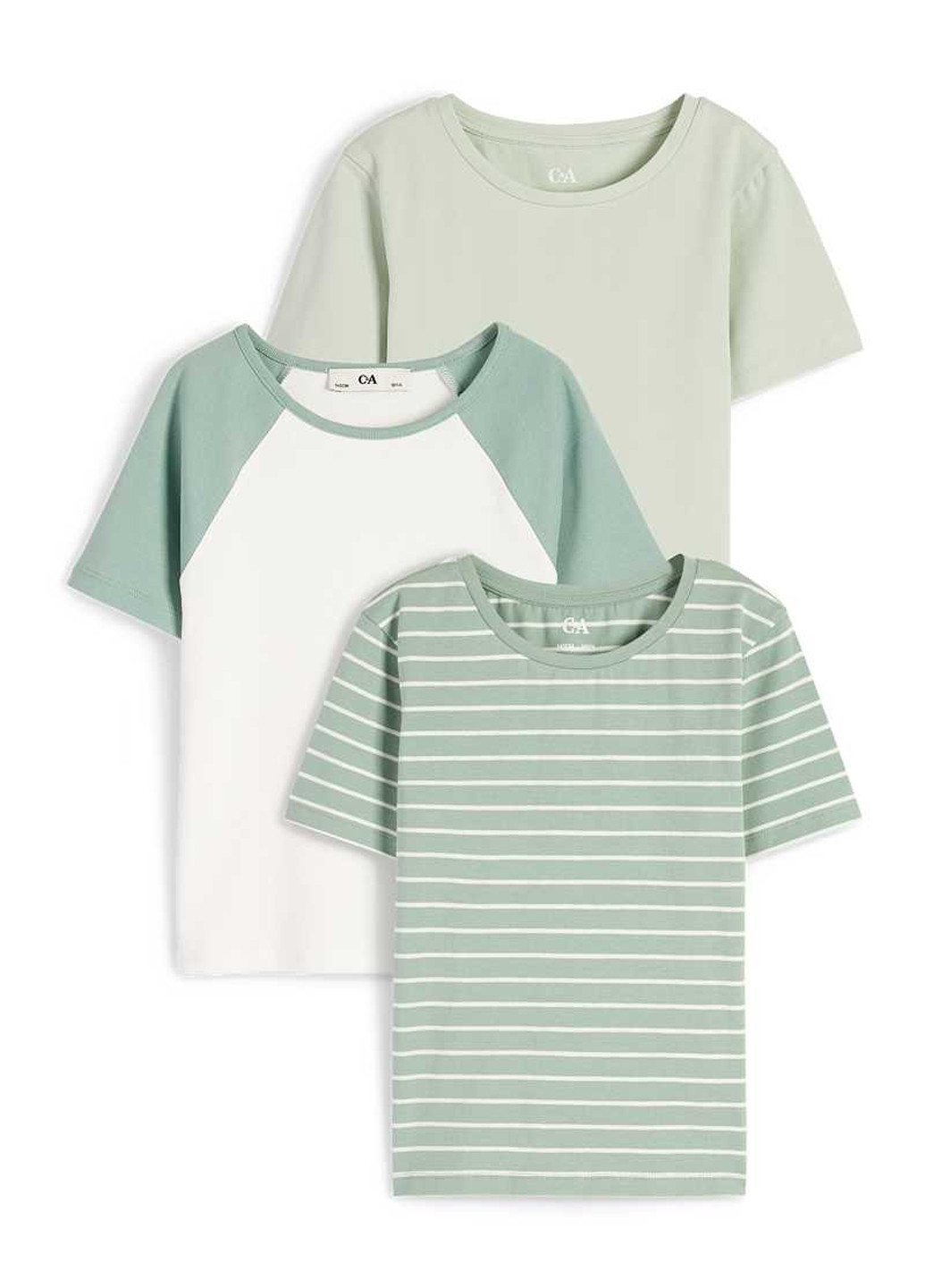 Комбинированная летняя футболка (3 шт.) C&A
