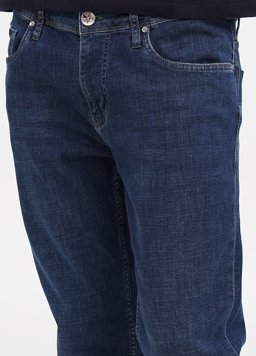 Синие демисезонные прямые джинсы Hugo Boss