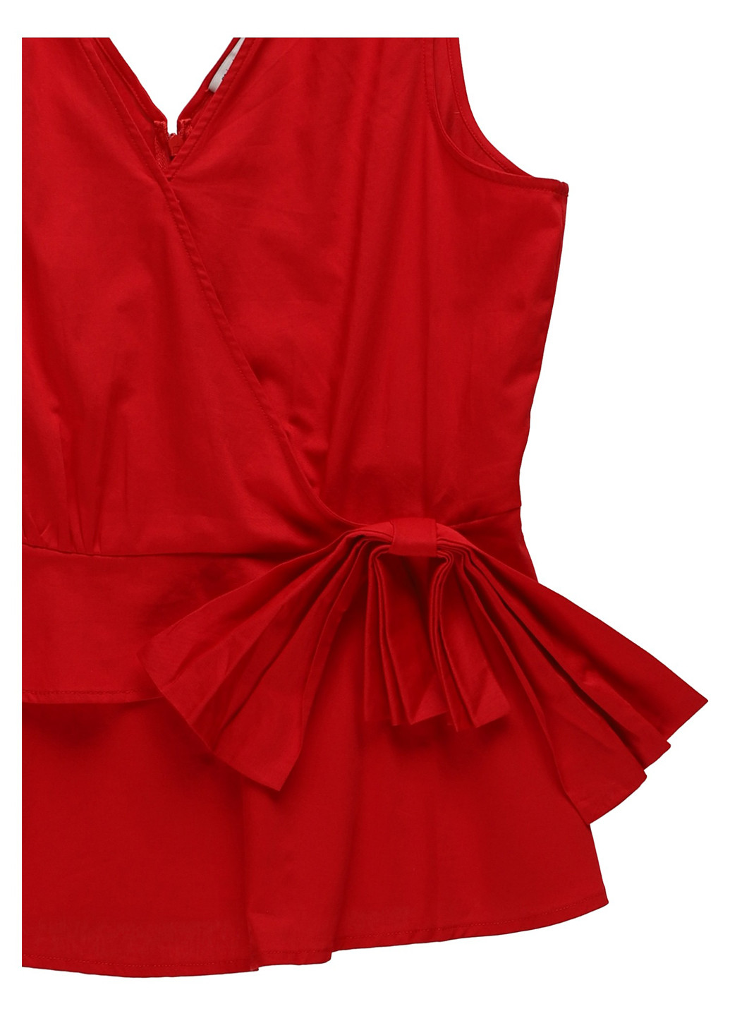 Красная блуза на запах, с баской Mint & Berry