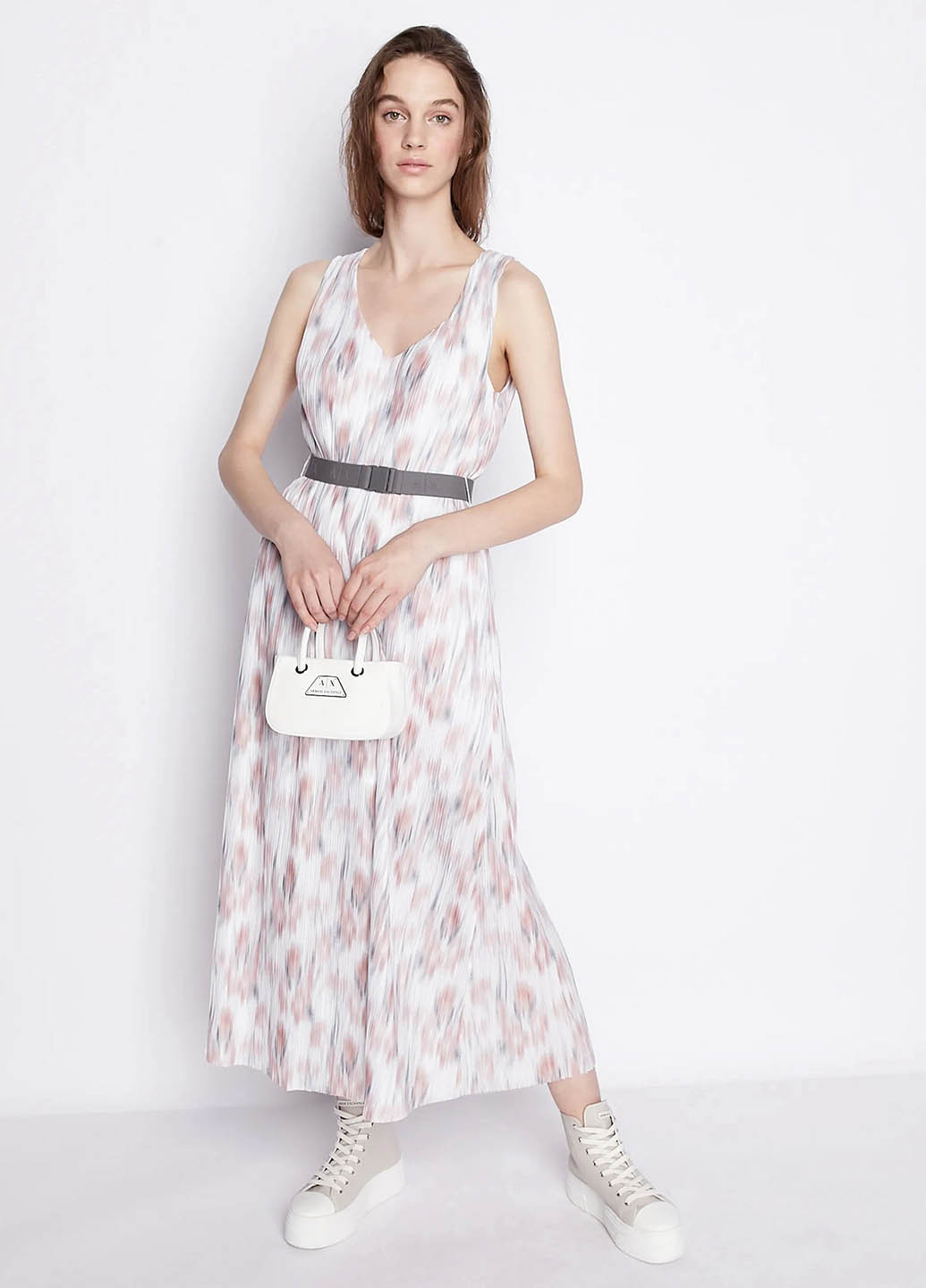 Рожева кежуал сукня а-силует, плісована Armani Exchange тай-дай