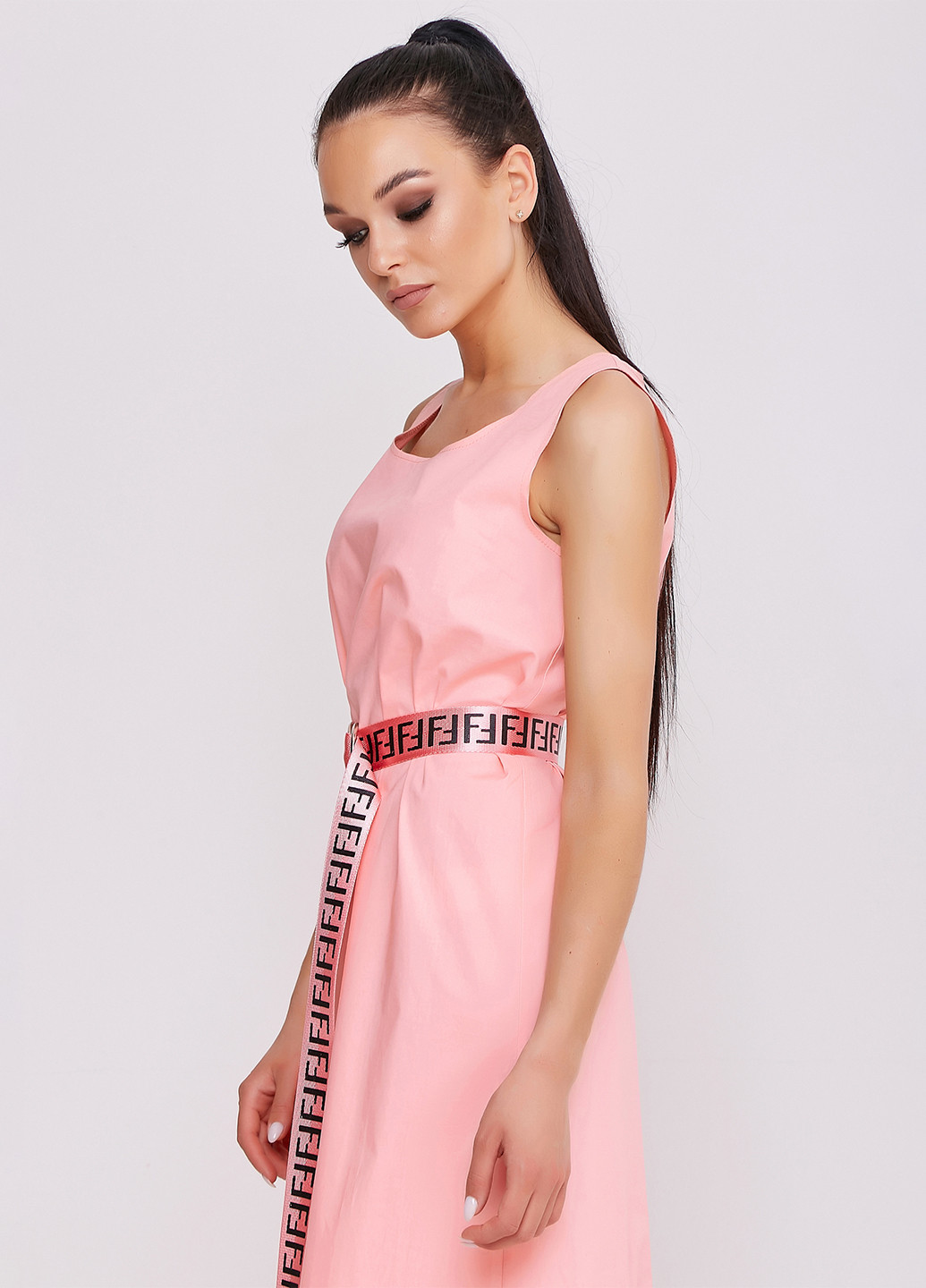 Світло-рожева кежуал сукня а-силует ST-Seventeen однотонна