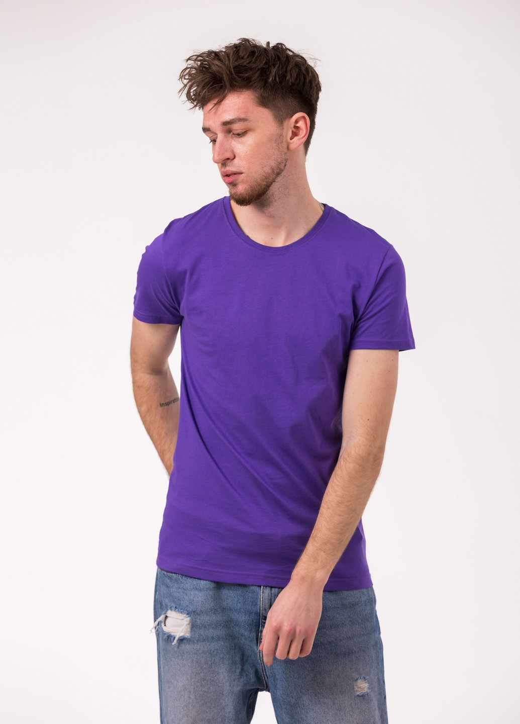Фіолетова футболка чоловіча Наталюкс 12-1338