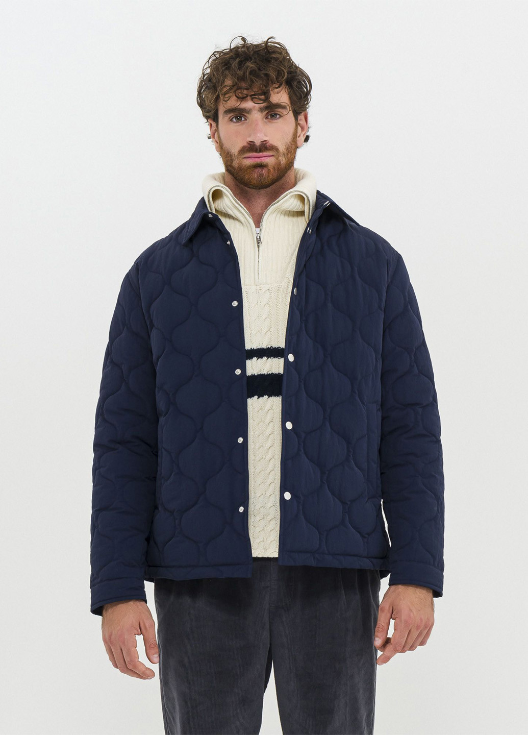 Темно-синяя демисезонная куртка Piazza Italia