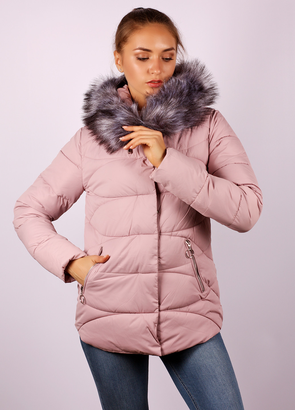 Пудровая зимняя куртка LeeKosta