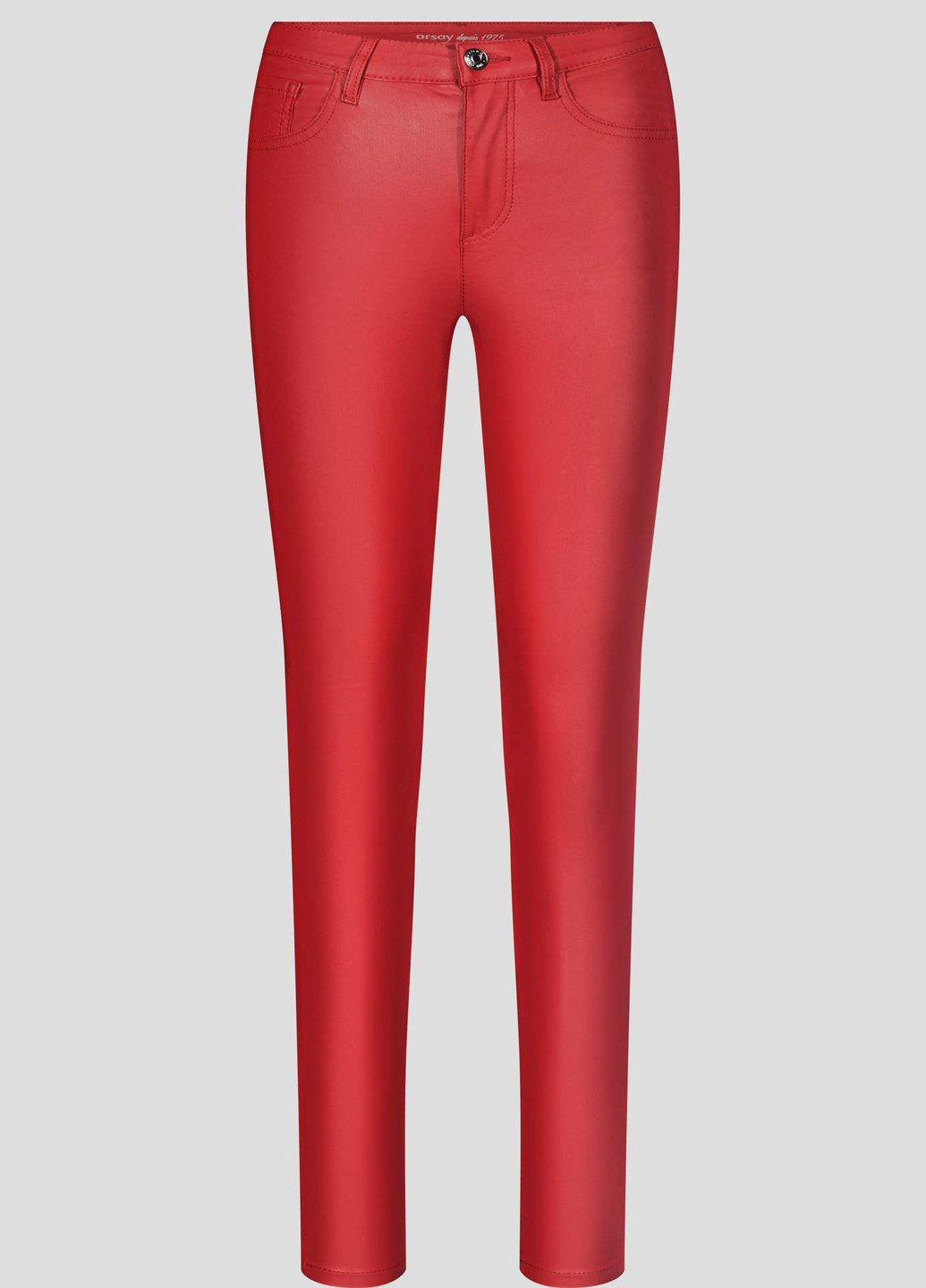 Красные кэжуал демисезонные зауженные брюки Orsay