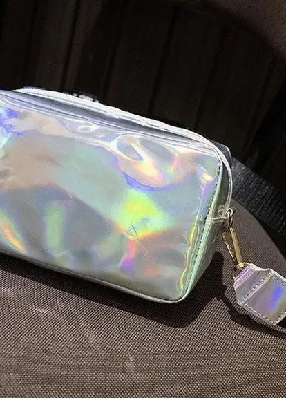 Женская голографическая сумка через плечо детская сумочка LITTLE BEAUTY серая белая серебряная No Brand (253016837)
