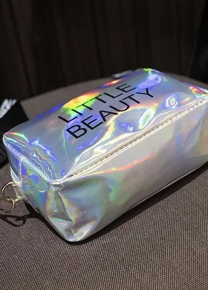 Жіноча голографічна сумка через плече дитяча сумочка LITTLE BEAUTY сіра біла срібна No Brand (253016837)