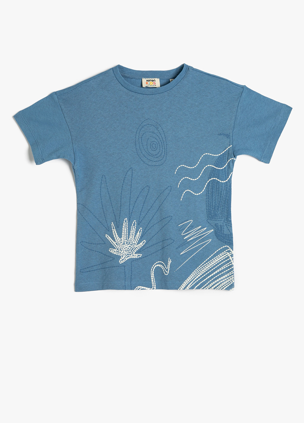 Голубая летняя футболка KOTON