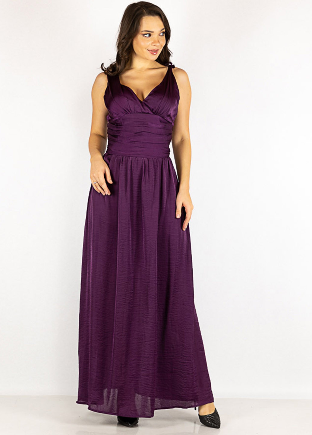 Темно-фиолетовое вечернее платье Time of Style однотонное