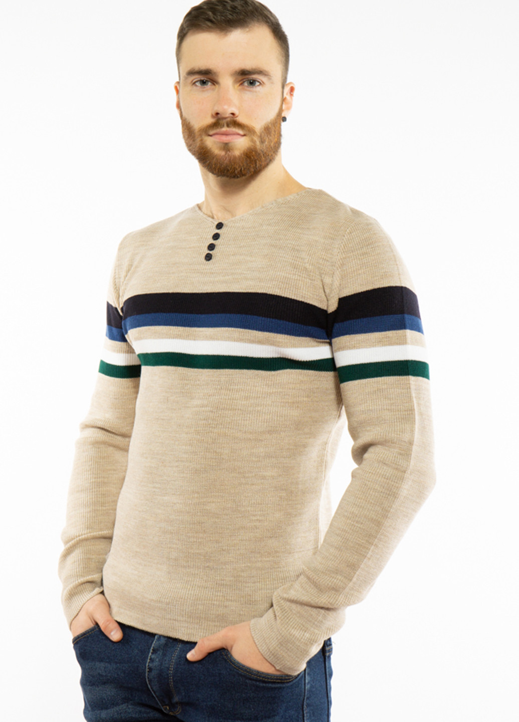 Песочный демисезонный пуловер пуловер Time of Style