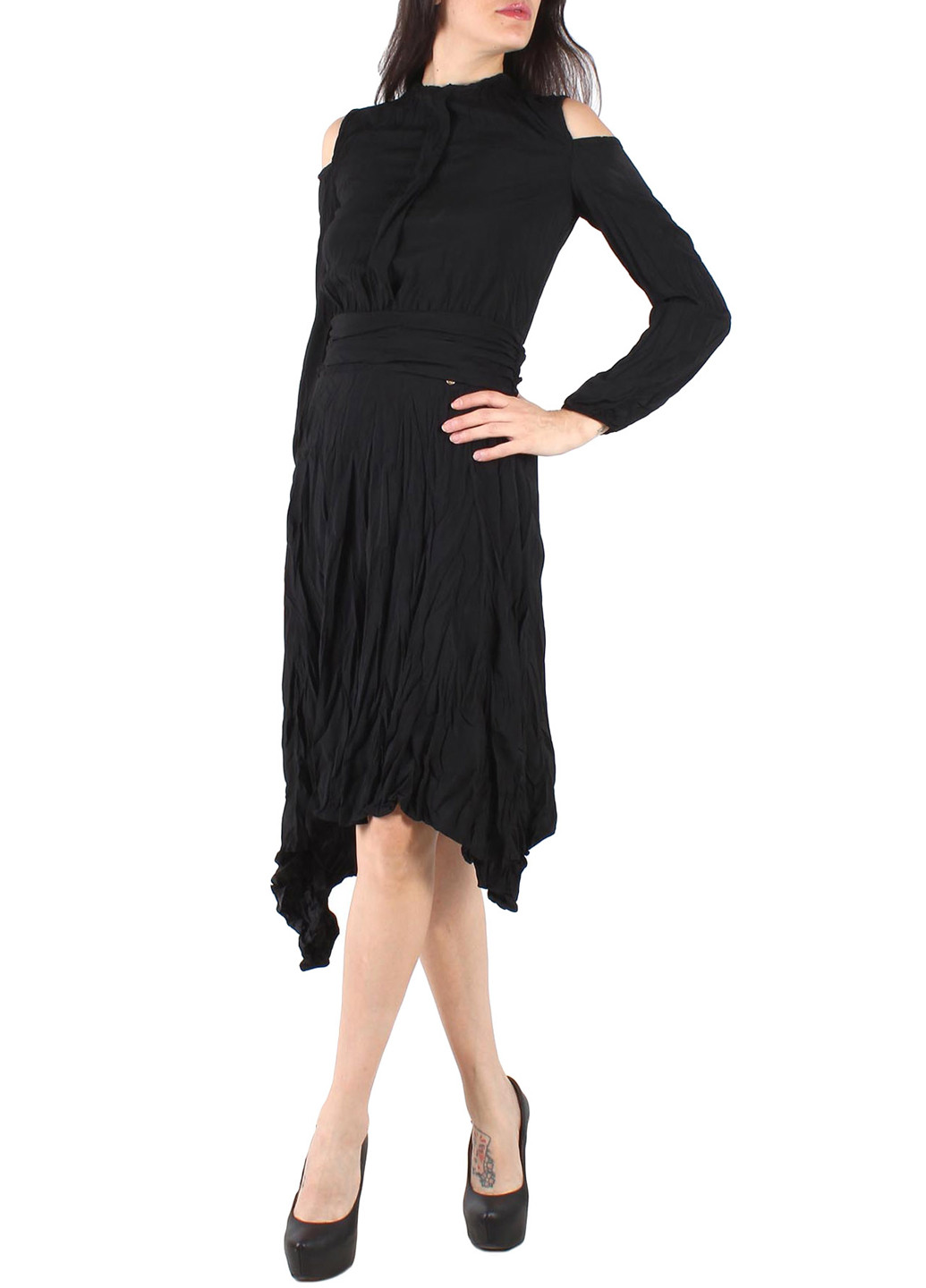 Чорна кежуал сукня кльош Made in Italy однотонна