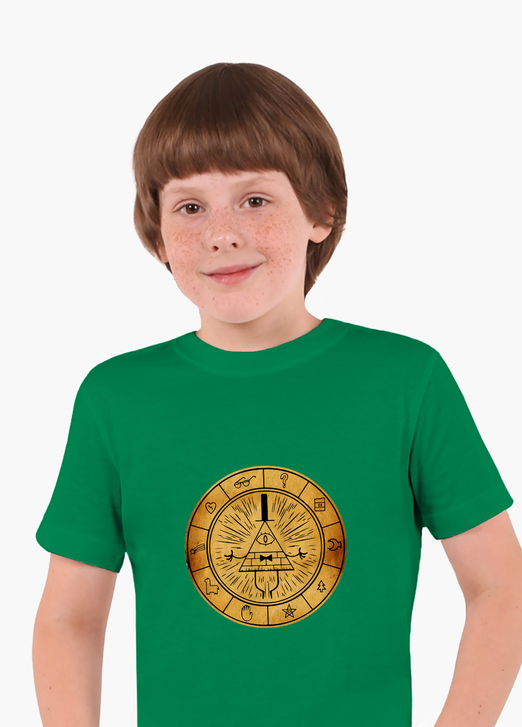 Зелена демісезонна футболка дитяча білл шифр гравіті фолз (bill cipher gravity falls) (9224-2627) MobiPrint