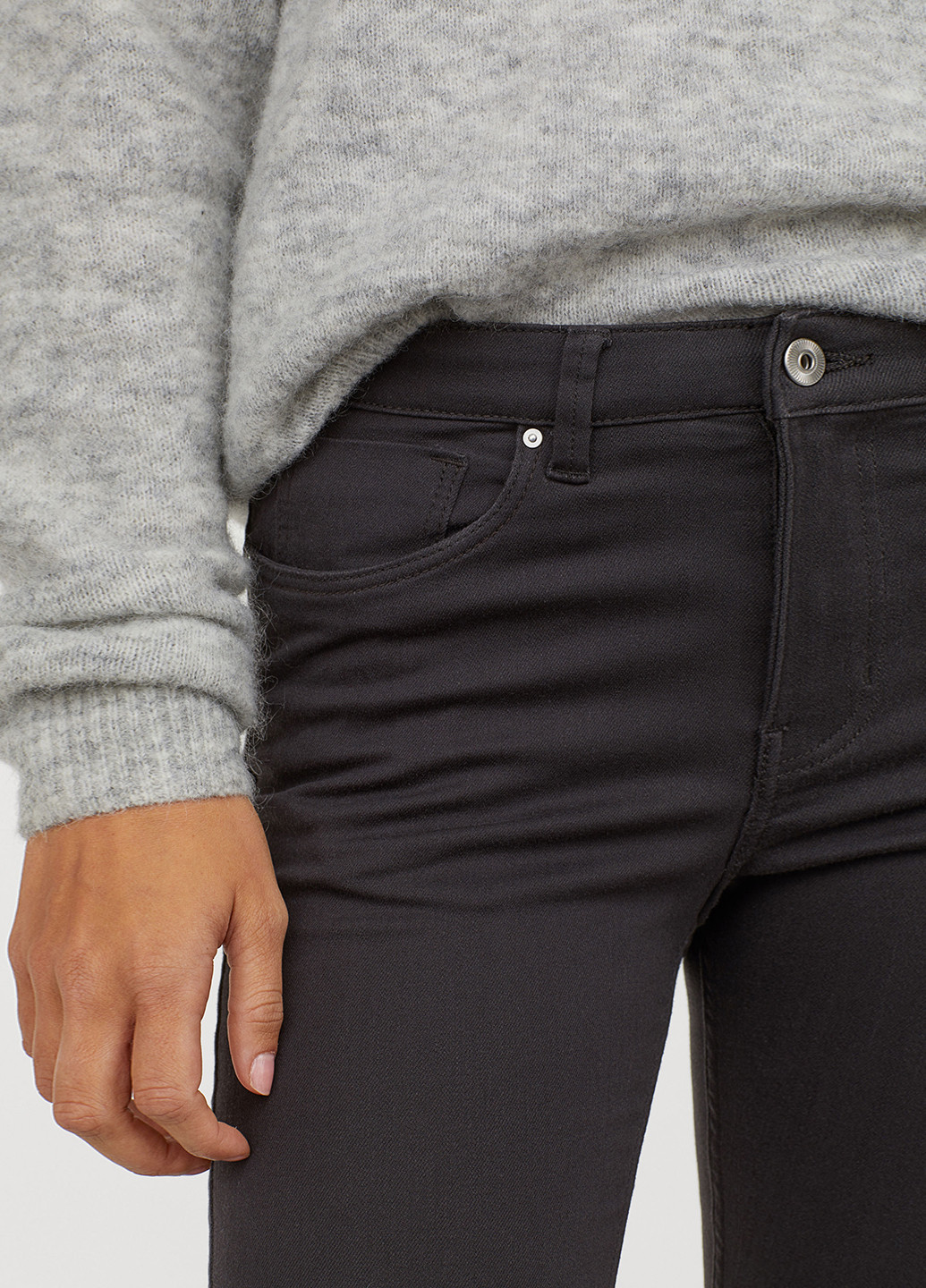 Джинси H&M скінні однотонні темно-сірі джинсові бавовна