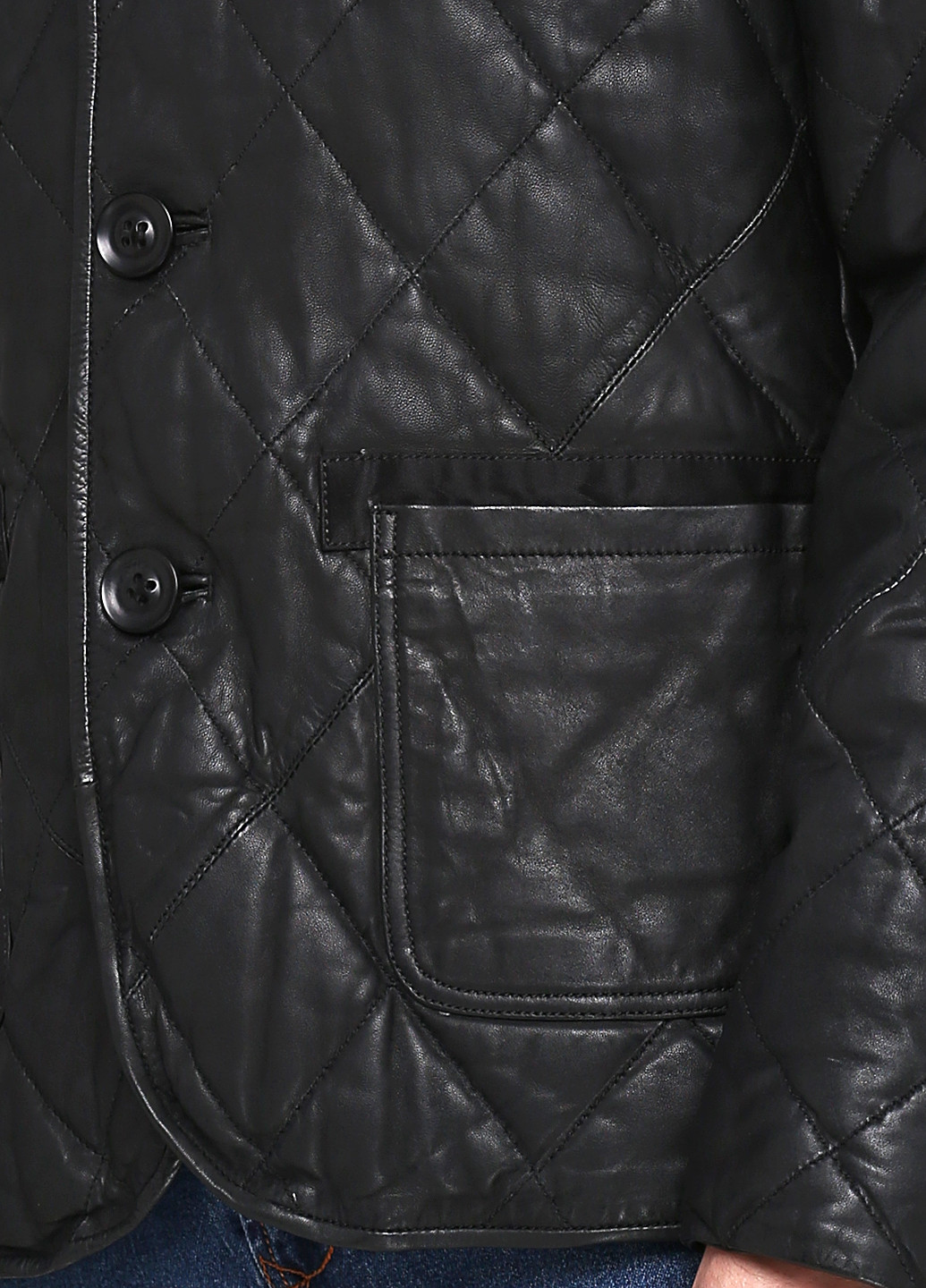 Черная демисезонная куртка кожаная Sussex