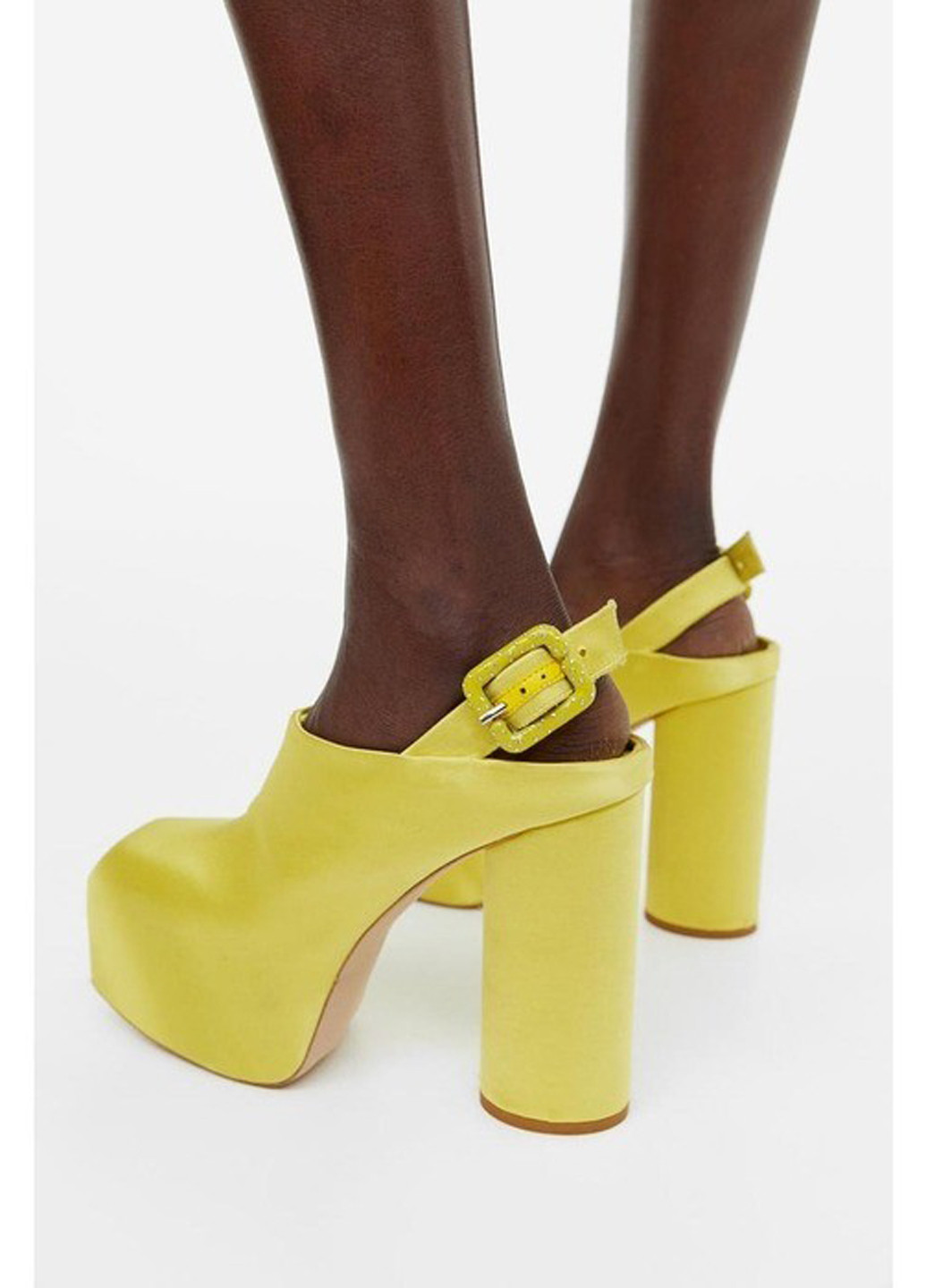 Желтые босоножки H&M с ремешком со стразами