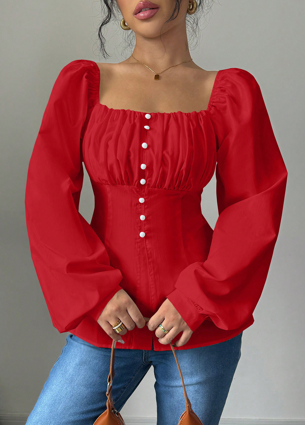 Красная блуза SHEIN