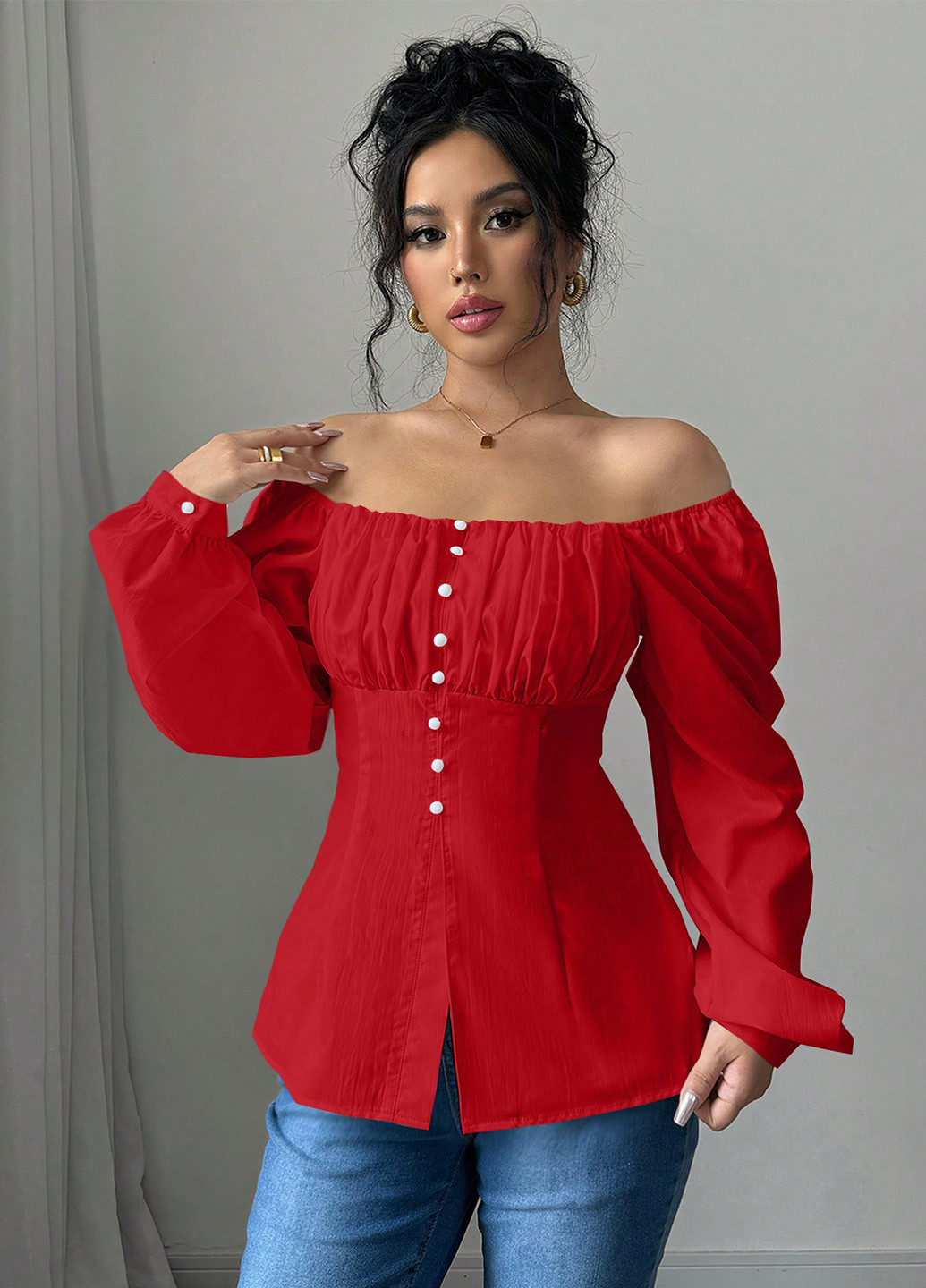 Красная блуза SHEIN