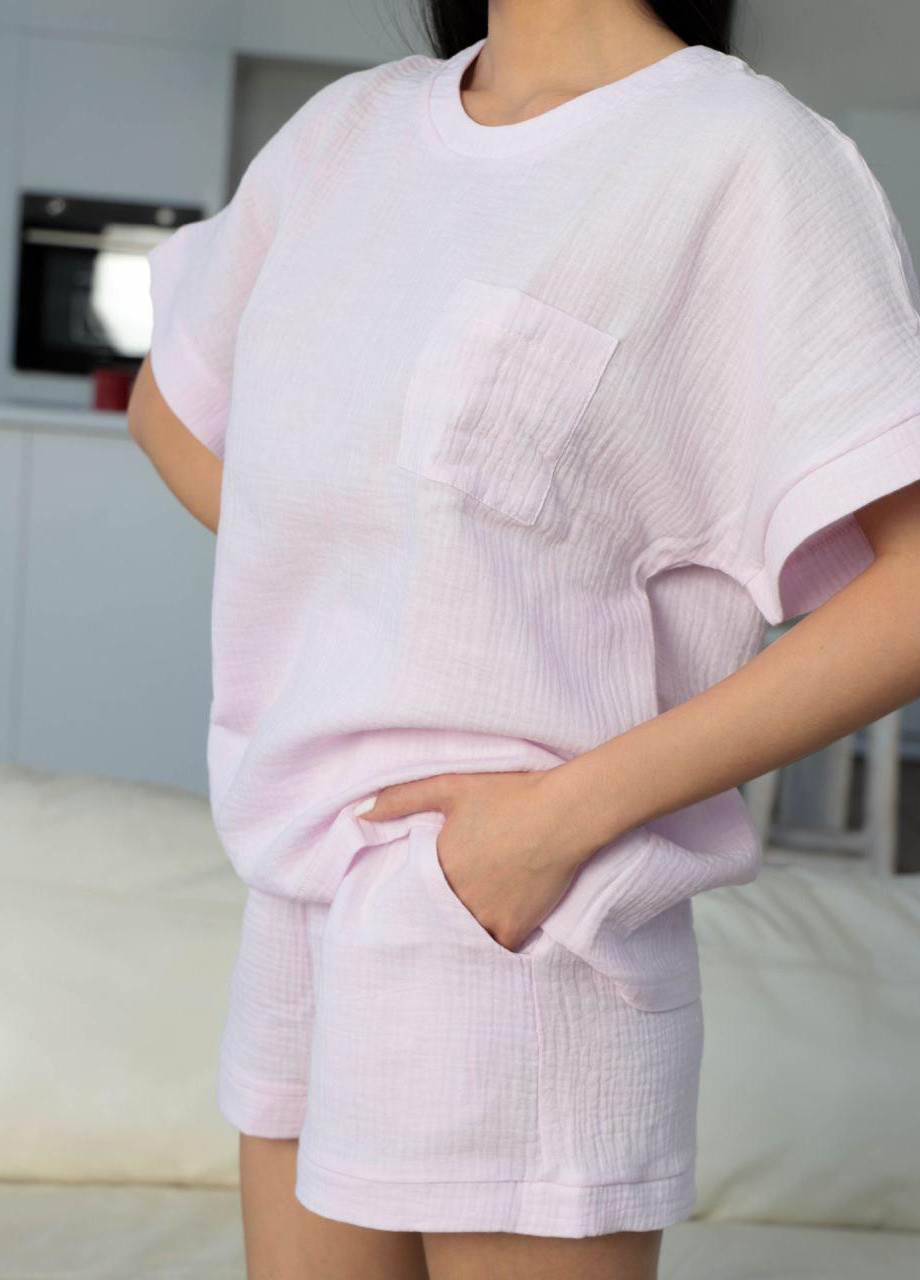 Темно-лілова всесезон женская пижама из муслина rina лилового цвета р.m 378128 New Trend