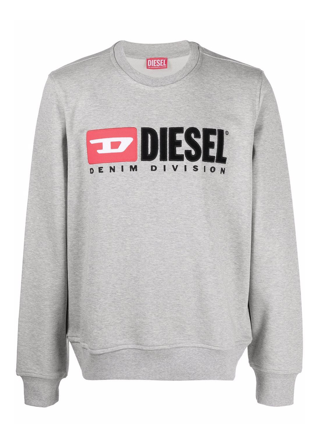 Diesel світшот логотип сірий кежуал трикотаж, бавовна