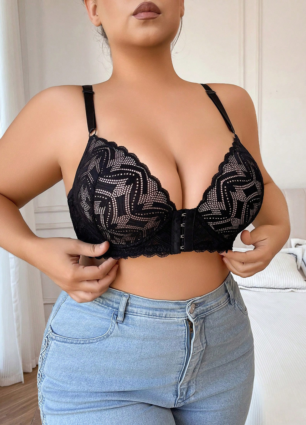 Чорний бралетт бюстгальтер SHEIN з кісточками поліамід
