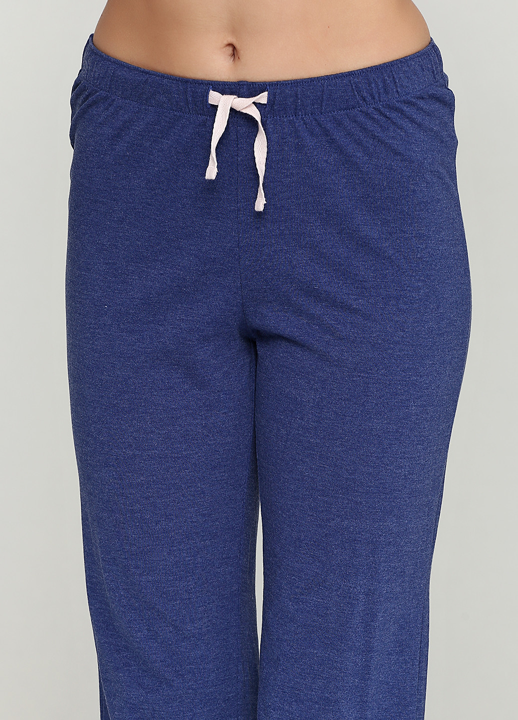 Темно-синие домашние демисезонные с высокой талией брюки H&M