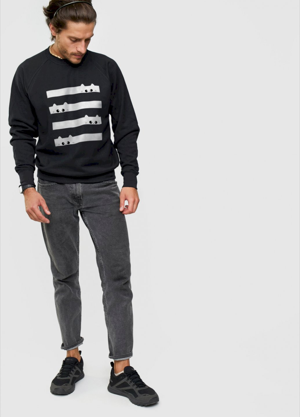 Черный свитшот мужской YAPPI рисунок (251424304)