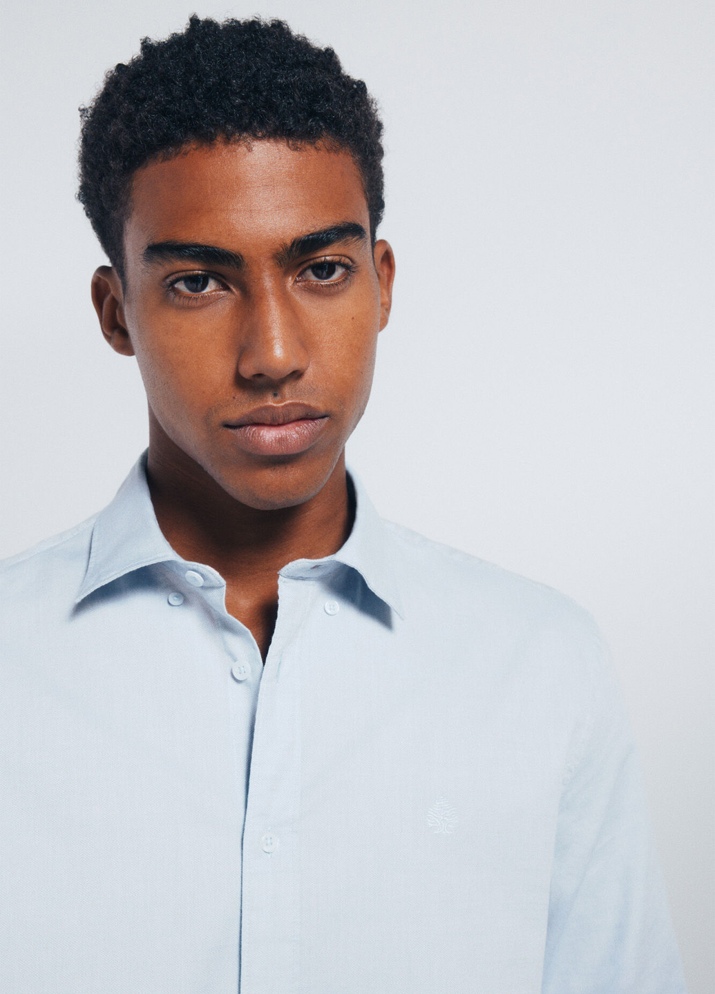 Светло-голубой классическая, кэжуал рубашка однотонная Springfield