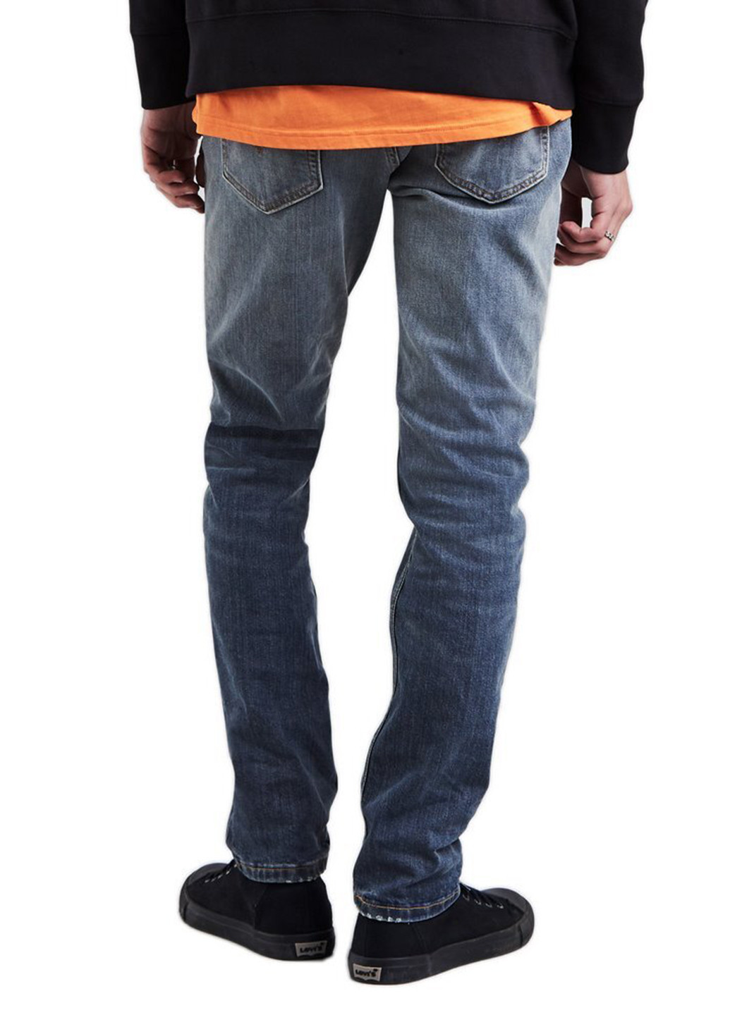 Джинси Levi's прямі однотонні блакитні джинсові бавовна