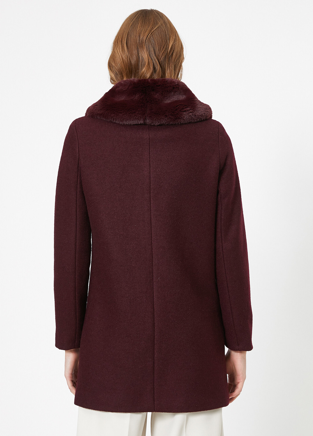 Темно-бордовое зимнее Пальто однобортное KOTON