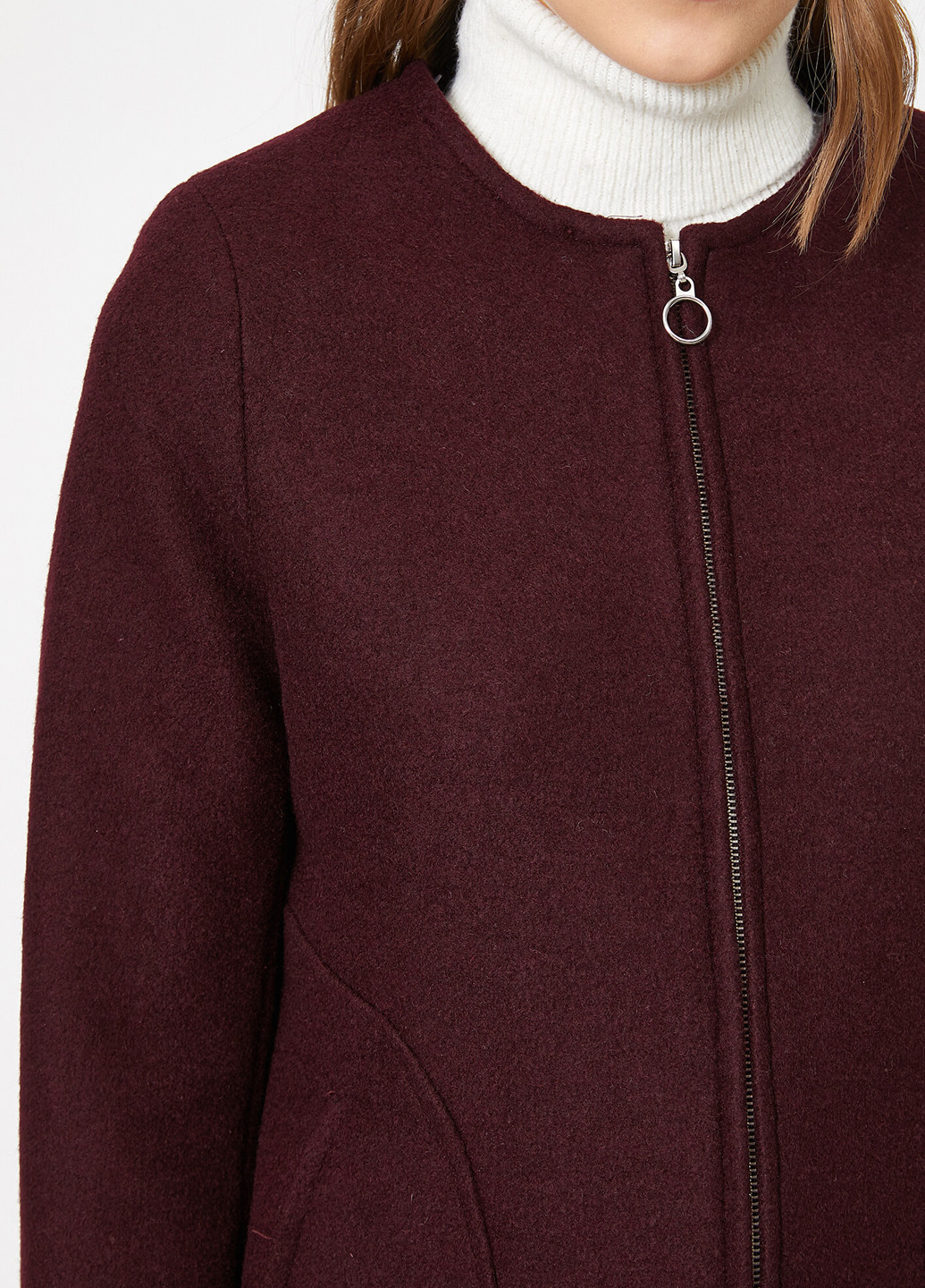 Темно-бордовое зимнее Пальто однобортное KOTON